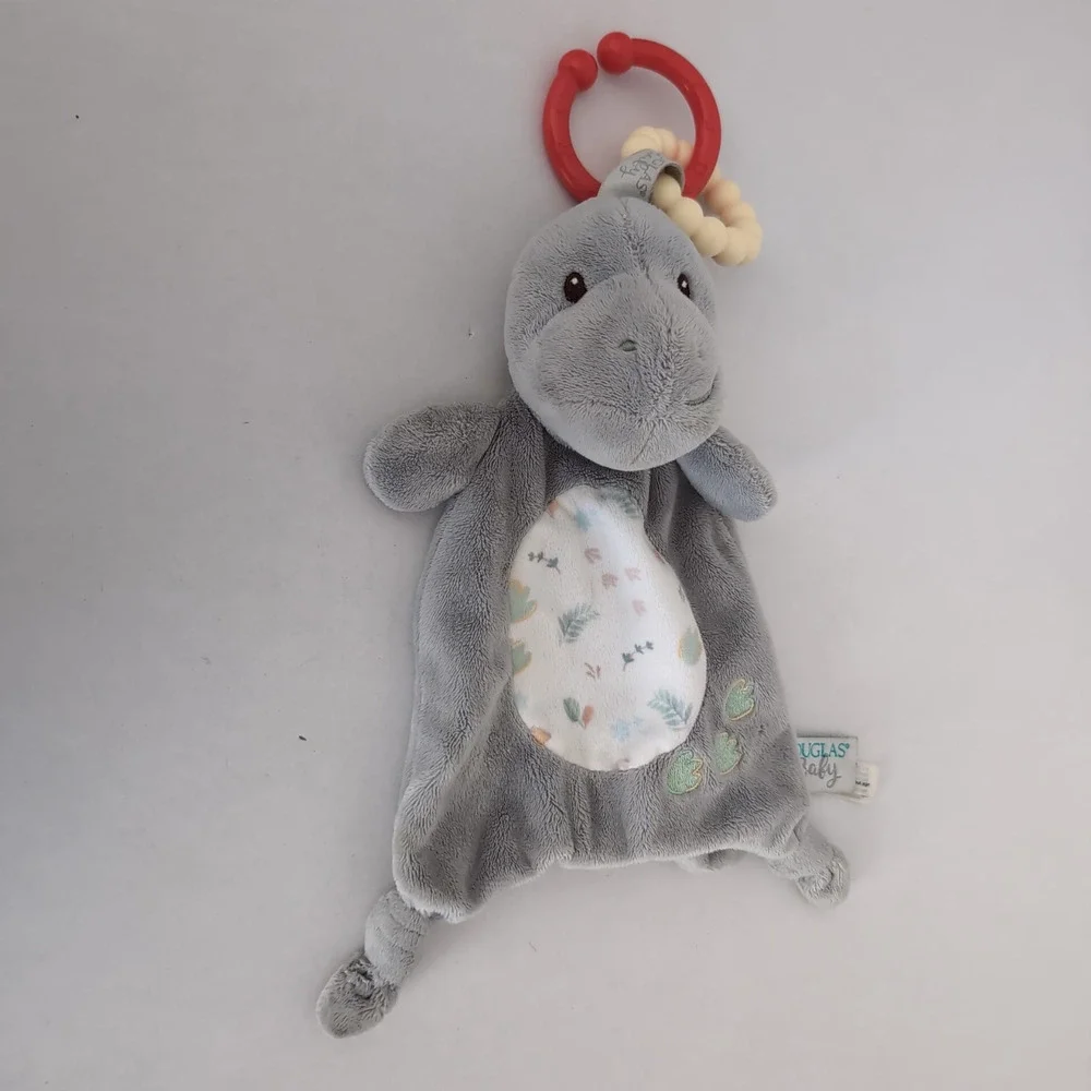 Douglas‎ Baby Cuddle Toys Danny Dino Teether Plush Lovey Ring Stuffed Animal